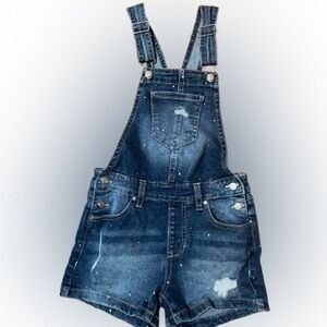Joe’s Denim Emilia Triple 5 Blue Kids Distressed Denim Overalls Size 10